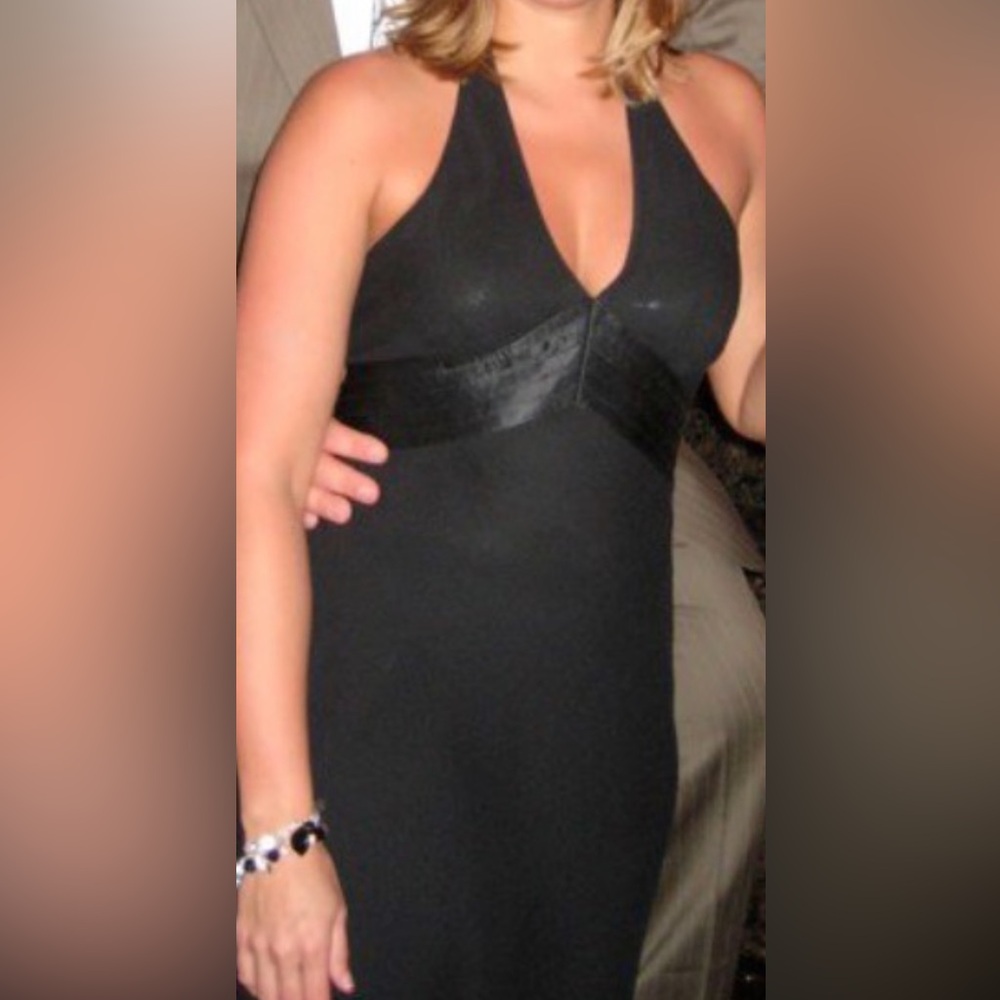 Express Black Silk Halter Dress